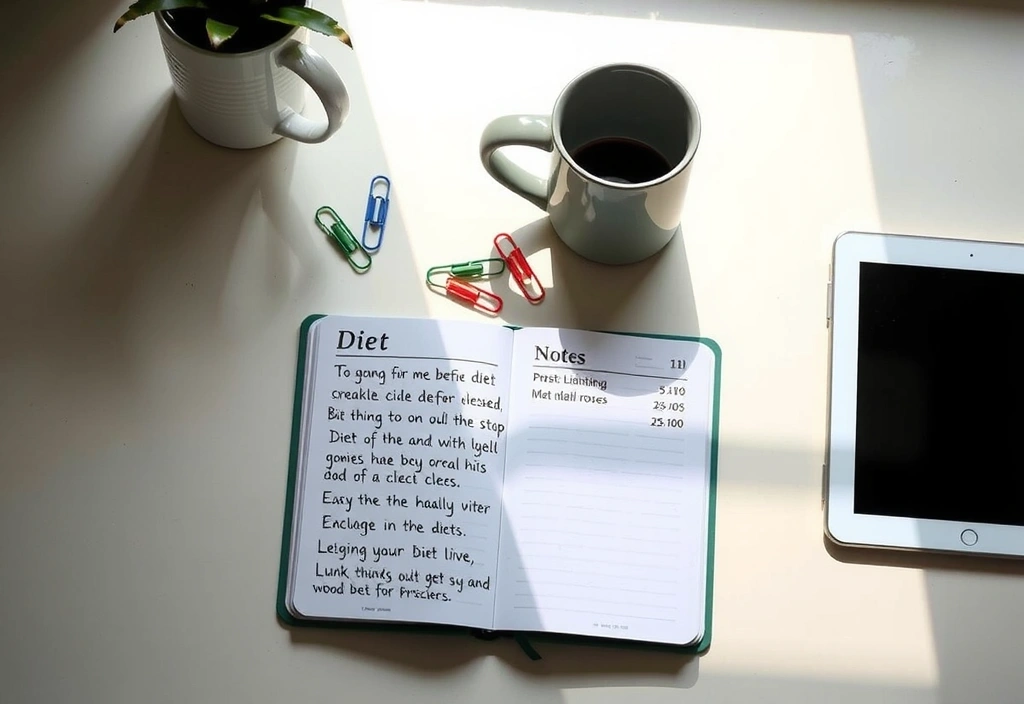 Biurko dietetyka z notatkami i tabletem